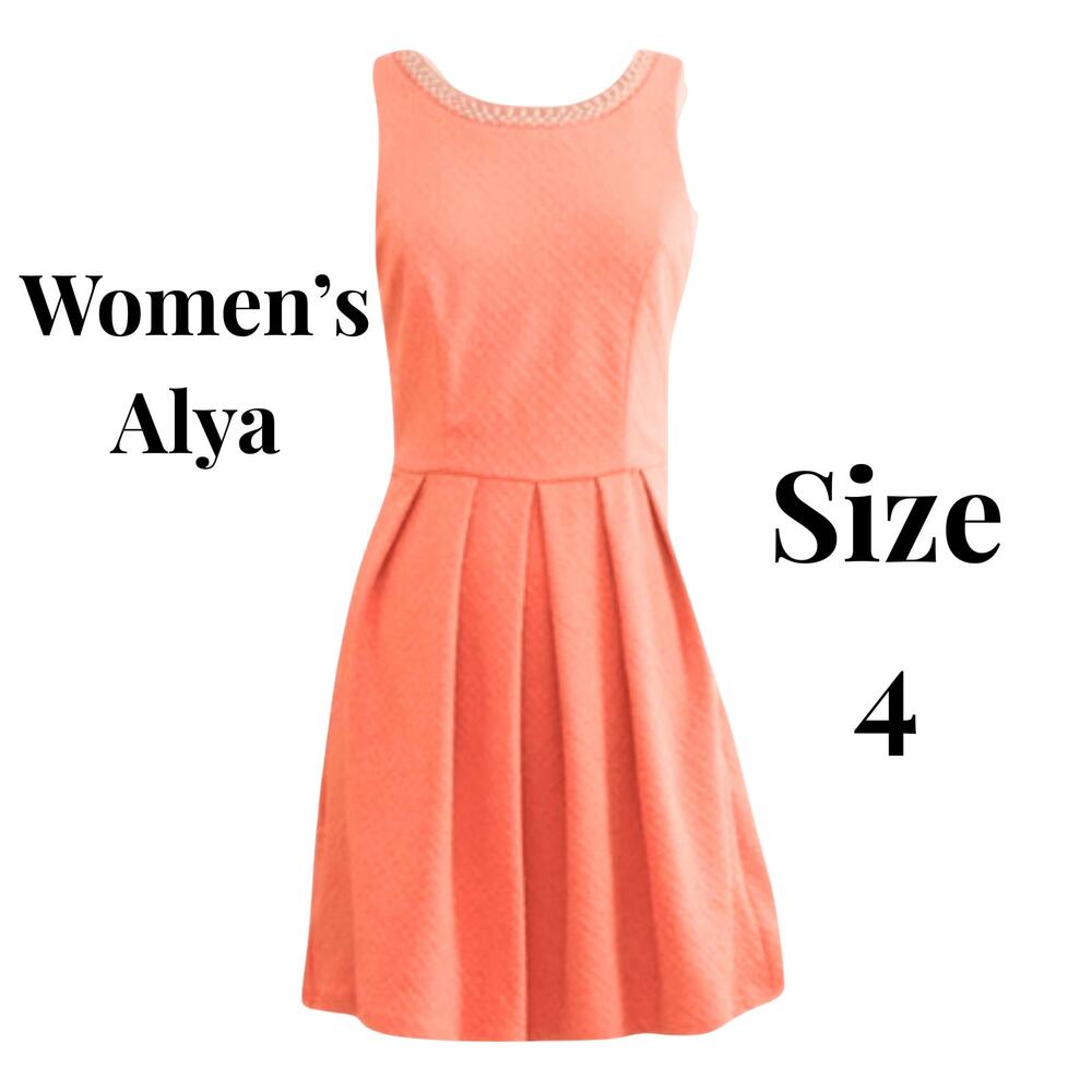 Alya Womens Small Dress Beaded Pearls Princess Bow Low Back Textured Knee Length
